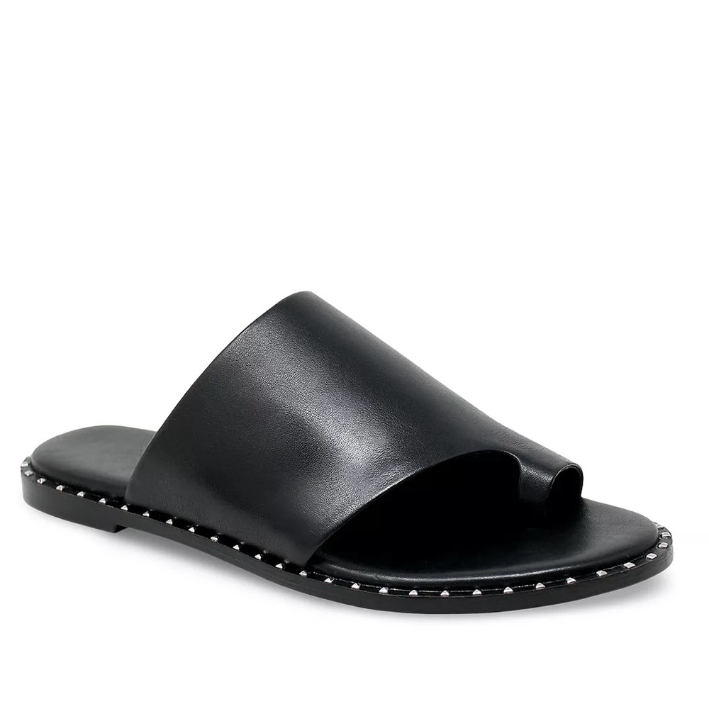 Charles David Trina Slip-On Toe Wrap Leather Flat Studded Sandals Size 10